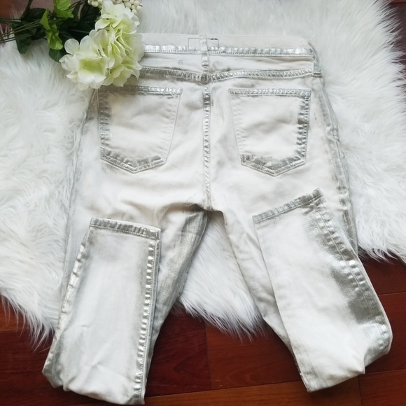 Current/Elliot stiletto jeans in washed out silver - Picture 2 of 6